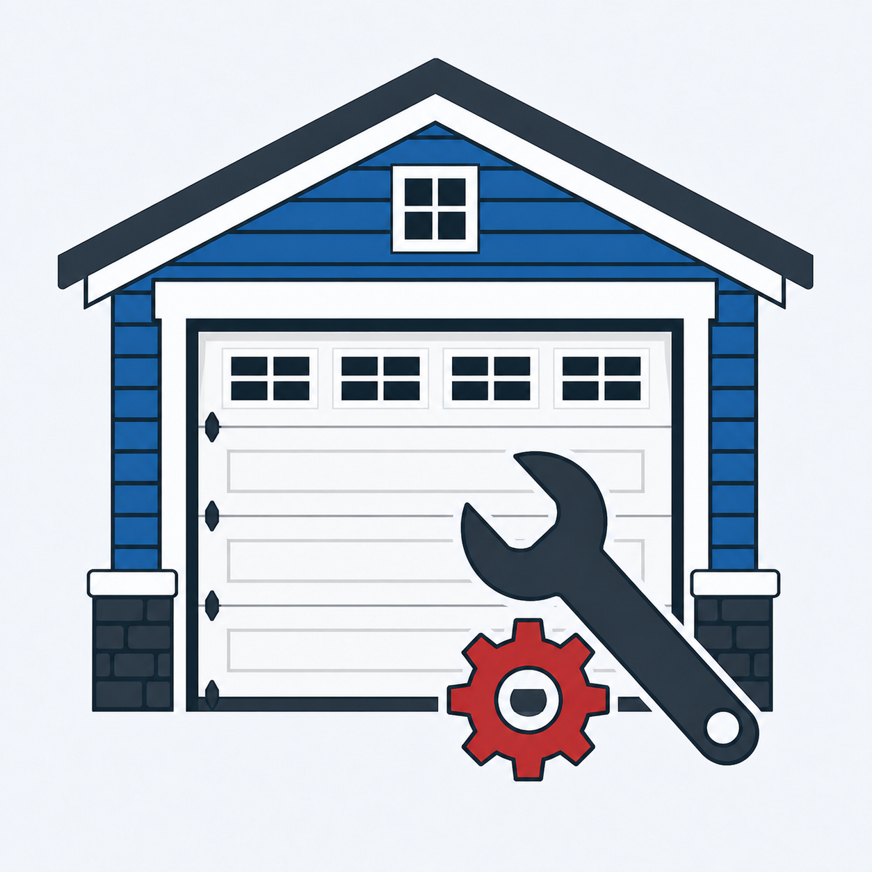 Garage door repair illustration