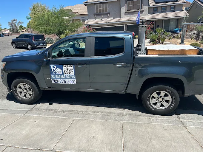 RX Garage Doors work truck serving a local homeowner